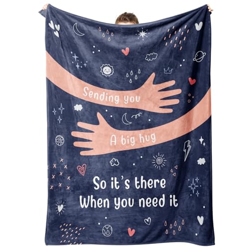 Afterprints Get Well Gifts for Women Men, Hug/Healing Blanket, Thinking of You/Cancer Care/Sympathy/After Surgery Gifts for Friends, Sister, Coworkers, Soft Throw Blankets 50'' x 60''