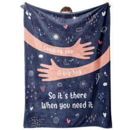 Afterprints Get Well Gifts for Women Men, Hug/Healing Blanket, Thinking of You/Cancer Care/Sympathy/After Surgery Gifts for Friends, Sister, Coworkers, Soft Throw Blankets 50'' x 60''
