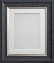 Frame Company Drummond Range Charcoal 6x4 inch Picture Photo Frame with White Mount for Image 5x3 inch * Choice of Sizes* Fitted with Real Glass