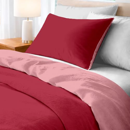 Ruggeri, Single Duvet Set, Microfibre, Red Bicolour