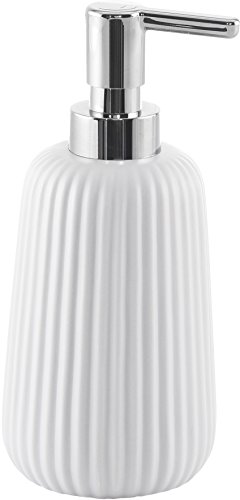 Gedy Marika Soap Dispenser, Ceramic, White, 8 x 8 x 18
