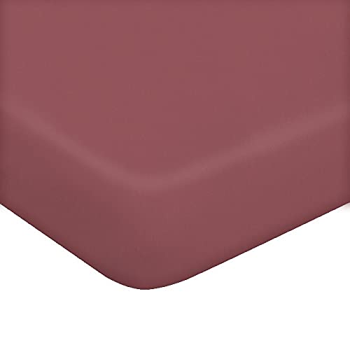 Homemania Two Corners – Double, Solid Colour – Fitted Sheet – for Bed – with Pink Cotton Pillowcase, 170 x 195 cm