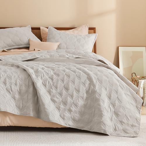 Litanika California King Quilt Bedding Set, 3 Pcs Linen Bedspreads Set - Cloud-like Soft Fluffy Lightweight Breathable All Season Coverlet Comforter Cover Bed Set Room Decor Gift