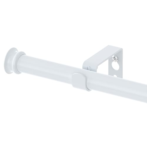 Alskarhem Curtain Rods for Windows 30 to 45 inch Lightweight White Curtain Rod with Brackets Standard Decorative 5/8 inch Curtain Rods for Bedroom Kitchen Living Room