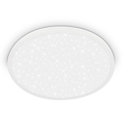 BRILONER - LED Panel with indirect Light, Starry Sky, Neutral White, Ceiling Light, LED Panels, Living Room, Lounge, Hallway, 37.5 x 4.5 cm, White