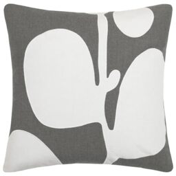 Voyage Maison Betel Feather Filled Cushion – 100% Cotton Abstract Leaf Appliqué Decorative Pillow (Storm - 50x50cm)