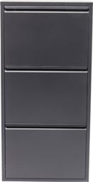 Kare Design Shoe cabinet Caruso, Anthracite, 103x50x15 cm, Tilting shoe cabinet, Metal, with 3 flaps, Shoe storage for 6 pairs of shoes, narrow, space-saving, tall, Shoe rack, Entryway