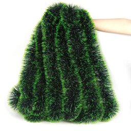 LOMIMOS 32.8 Ft Christmas Tinsel Garland,Dark Green Glittering Decoration for Xmas Tree Party Wedding Supplies