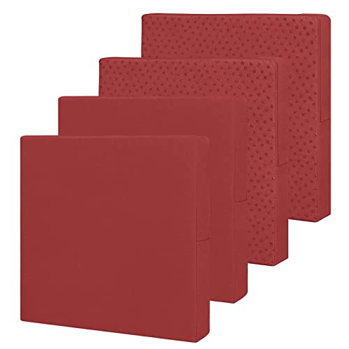 Easy-Going Waterproof Patio Cushion Covers 20x18x4 inch 4 Pack Replacement Non-Slip Outdoor Seat Cushion Slipcover with Zipper. Red