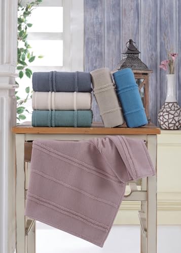Foutastic Towel Set (6 Pieces) 100% Microfibre 50 x 90 cm 450 GSM - Soft, Absorbent and Machine Washable at 40 C - Ideal for Home and Spa