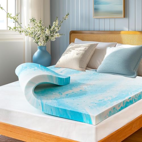 Marsail 3-inch Twin Memory Foam Mattress Topper, Gel Infused Cooling, Soft for Sleeper Sofa, RV, Camper, CertiPUR-US Certified