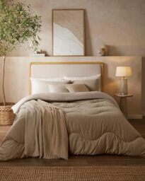 Night Lark Coverless Duvet Single 10.5 Tog Soft Weave - Natural Oat