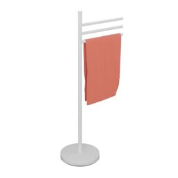 Relaxdays Towel Rack, 3 Rotating Rails, HWD: 85.5 x 42 x 22 cm, Stainless Steel, Bathroom, Holder, Drying Stand, White