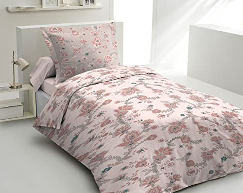 Home Linge Passion - Duvet Cover - 2 Pieces - 100% Cotton - 57 Thread Count - Single - 140 x 200 cm - Marquise Pink