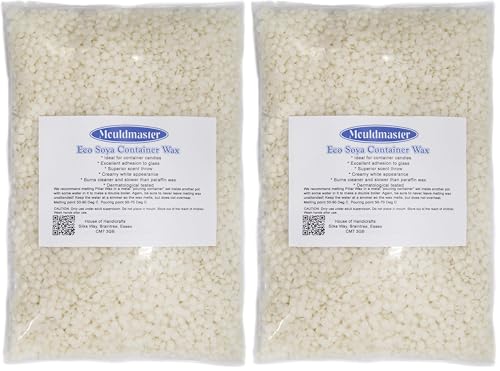 Mouldmaster Soy Container Candle Wax pellets 500g, SOYA, Cream/Off White, 24 x 12 x 1 cm (Pack of 2)