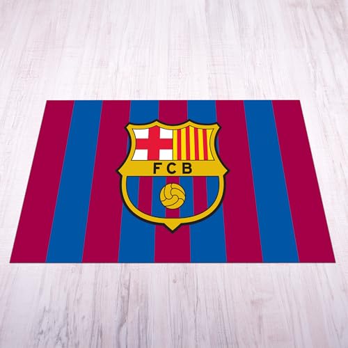 fan decor FC Barcelona Mat - Small (70cm (w) x 100cm (h) - Full Colour Crest on Brand RED and Blue