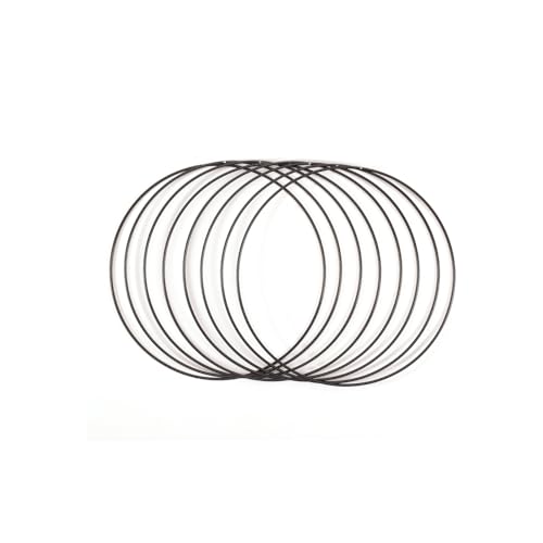 Vaessen Creative Metal Ring Black Circle of ?? 7.8 inches (20 cm), 8 Pieces of 3 mm Thick Wire Wreath Frame, Floral Hoop for Crafts, Macrame and Dream Catchers