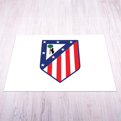 fan decor Atlético de Madrid Mat - Small (70cm (w) x 100cm (h) - Full Colour Crest on White