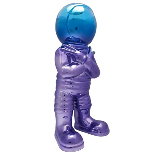 HOME DECO FACTORY, HD0106 Astronaut Figurine Plated H33 cm - Decorative Statue Multicoloured, Unique and Modern Design, Original Gift Idea for All Interiors - Size H33 cm