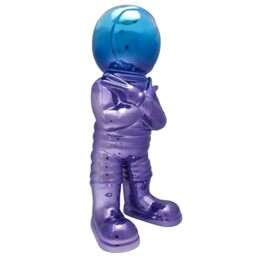 HOME DECO FACTORY, HD0106 Astronaut Figurine Plated H33 cm - Decorative Statue Multicoloured, Unique and Modern Design, Original Gift Idea for All Interiors - Size H33 cm