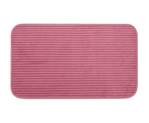 Gözze - Non-Slip Soft Bath Mat, 100% Polyester, 60 x 100 cm - Dusty Pink