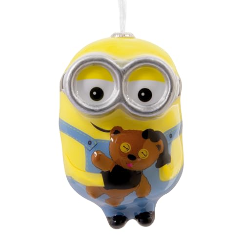 Hallmark Bob the Minion & Bear Keepsake Hanging Ornament, Decoupage, Tree Decoration, Christmas, Birthday, Yellow
