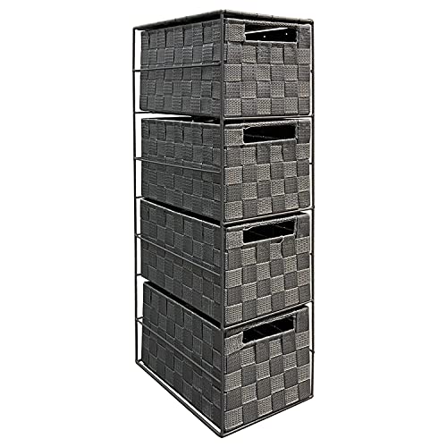Arpan Grey 4 Drawer Storage Cabinet Unit Ideal for Home Office Bedroom Kitchen Bathroom