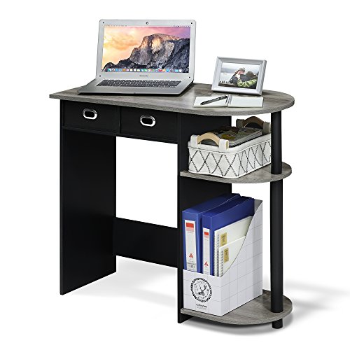 Furinno Go Green Home Laptop Notebook Computer Desk, Study Desk, Writing Desk, French Oak/Black/Black