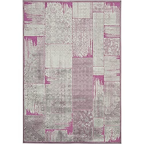 Safavieh Transitional Indoor Woven Rectangle Area Rug, Paradise Collection, PAR100, in Purple / Fuchisa, 160 X 229 cm for Living Room, Bedroom or Any Indoor Space