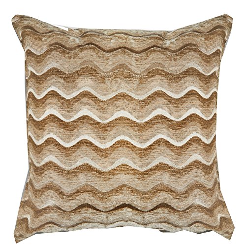 Emma Barclay Sinead Satin Chenille Cushion Cover in Gold - 17x17 (43x43cm)