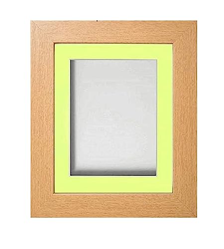 Frame Company Watson Beech Picture Photo Frame fitted with Perspex, A1 with Lemon Bon Bon Mount for image size A2