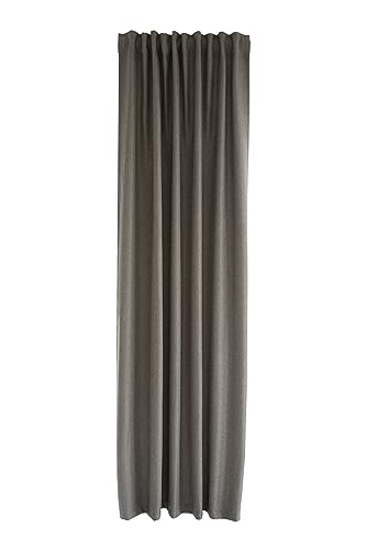 Homing Acoustic Curtain Taupe - Plain Soft Fabric - Opaque