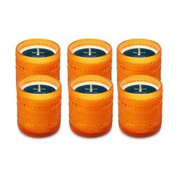 Spaas 6X Unscented Candle in Marrakesh Glass, ±55h, Orange