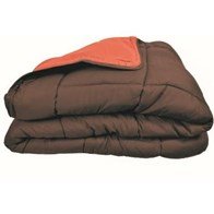 Poyet Motte Calgary Polyester Duvet Chocolate/Coral, polyester, Chocolat/Corail, 260x240x1 cm