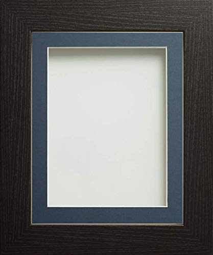 Frame Company Watson Range Black A4 Picture Photo Frame with Blue Mount for Image 9x6 inch *Choice of Sizes* Fitted with Real Glass