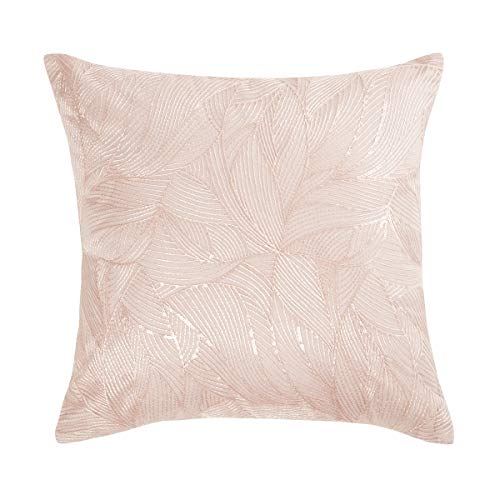 Sleepdown Sequin Leaf Floral Blush Pink Filled Cushion 40cm x 40cm,5056242759133