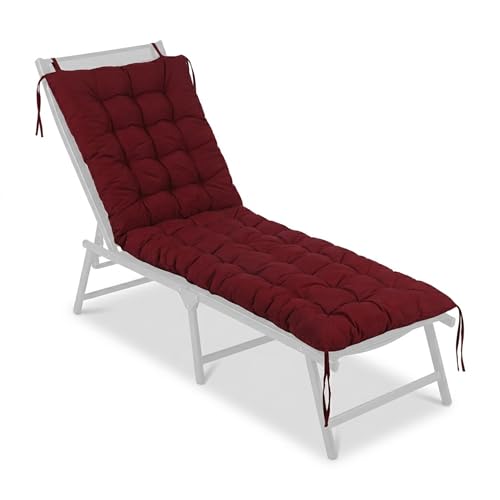 Relaxdays Padded Quilted Garden Bench Cushion with Ties, 180 x 70 cm, Multiple Colors