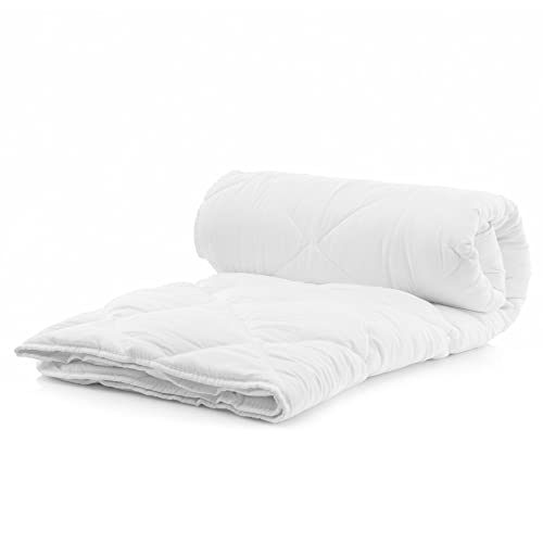 Komfortec Summer Duvet, 155 x 220 cm, 170 gsm, Thin and Lightweight Duvet for Summer, Anti-Allergic Blanket, White