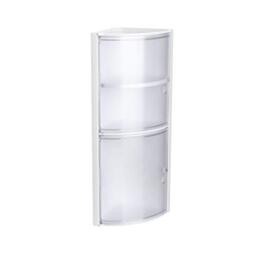 TATAY Bathroom Storage Corner Cabinet with 2 Doors - Wall Fixing with or without Screws - Polypropylene - Screws Included - Easy to Clean - Holds up to 8 kg - Durable Plastic - 20x20x62.5 cm - Glaçé