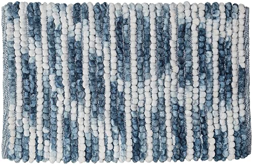 Sealskin Vintage Bath Mat, Polyester, Blue, 50 x 2.5 x 80 cm