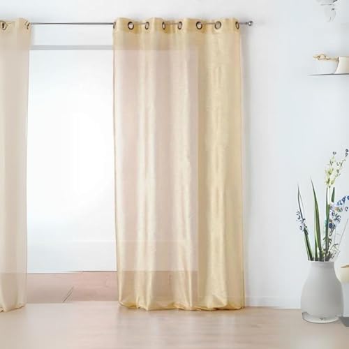 Linder Tab-Top Curtain with Eyelets 145 x 240 cm Polyester/Polyamide, gold, 145 x 240 cm