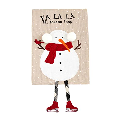 "Mud Pie Snow Christmas Dangle Leg Towel, 26"" x 16 1/2"""