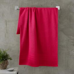 Catherine Lansfield Zero Twist Cotton 90x140cm Bath Sheet Hot Pink