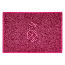 Nicoman Pineapple Embossed Shape Door Mat Dirt-Trapper Washable Barrier Doormat-(Use Indoor or Sheltered Outdoor)-(90x60cm/3x2ft,Large) Pink