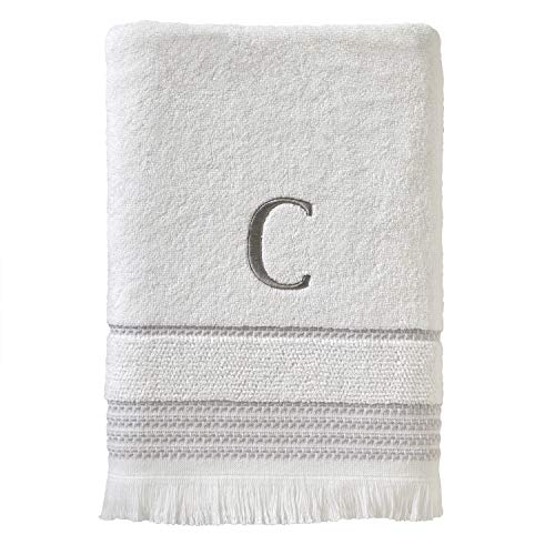 SKL Home Bath Towel, C, Cotton, White, 28x54