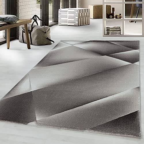 Giantore Short Pile Rug Striped Living Room Bedroom Flat Pile Rug
