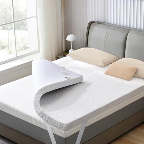 SINWEEK 3 Inch Gel Memory Foam Mattress Topper with Cooling Cover Ventilated Soft Mattress Pad, Bed Topper, CertiPUR-US Certified, Twin Size, Purple