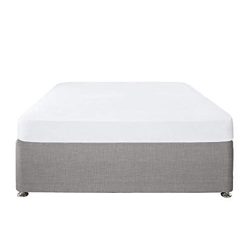 Serene Plain White Fitted Sheet - 32cm Deep Single Size (190 x 90 x 32cm) - Soft Polycotton With Elastic Corners - Washable Bedding