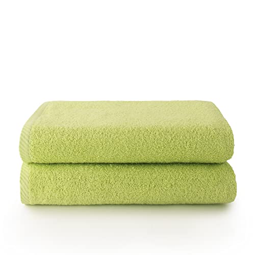 Top Towel - Plus - Large bath towels - Bath towels - 2 shower towels - 100x150 cm 100% Cotton - Lime