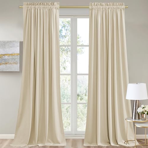 StangH Velvet Curtains Thermal Insulated Soundproof Light Blocking Curtains for Home Rod Pocket 52W x 102L Inch 2 Panels